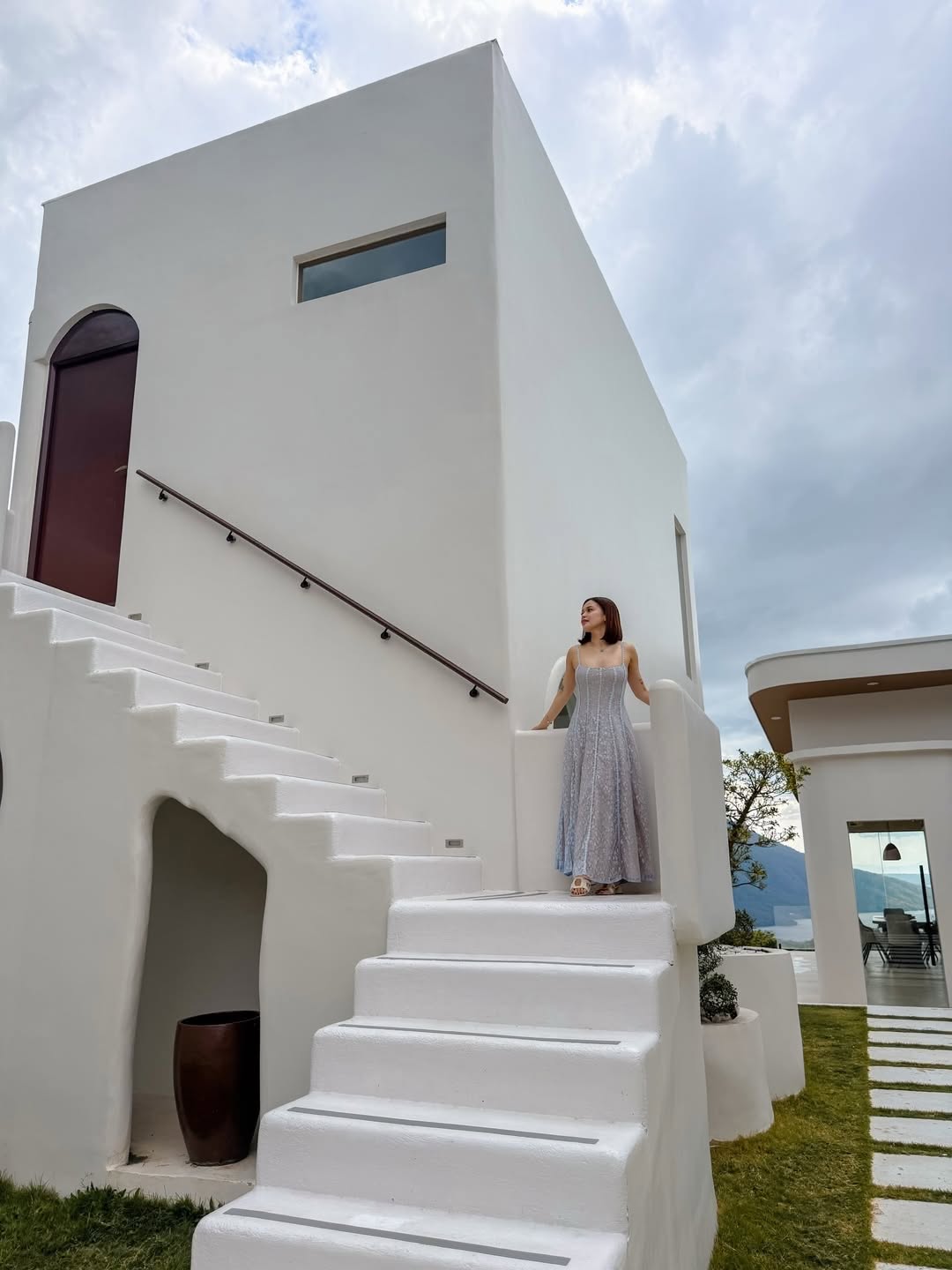 Grand white staircase exterior